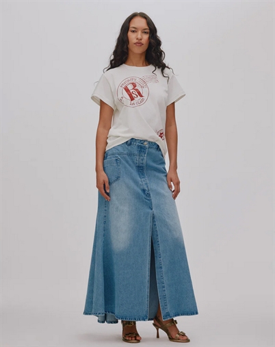 Rabens Saloner - Emmali Nederdel - Light Washed Denim